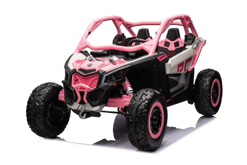 48V 4WD Licensed Can Am Maverick Kids ride on car in Pink