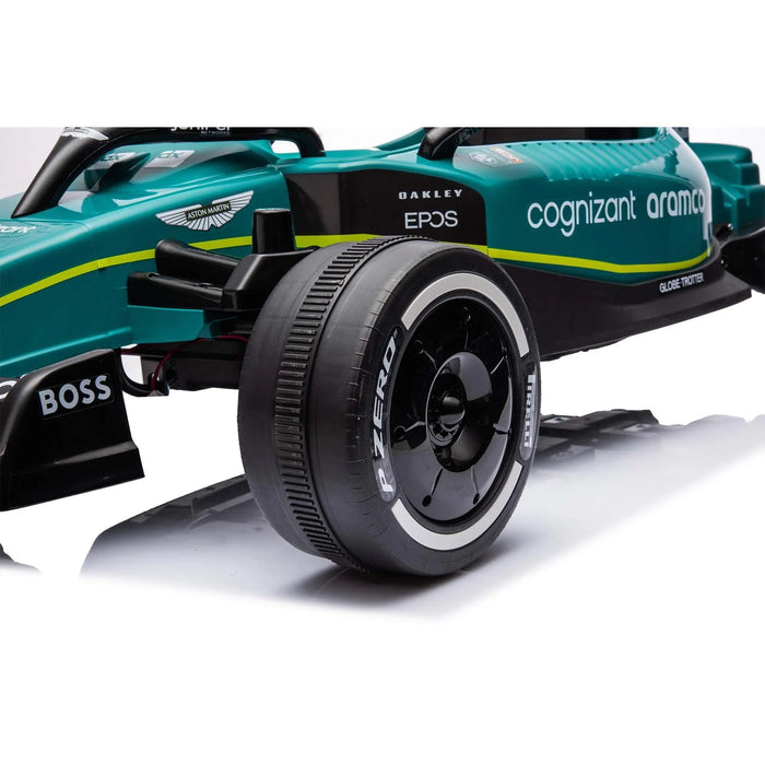 Aston Martin Cognizant Aramco Formula One Team ride on car 24V with 4WD - Kidscars.co.nz
