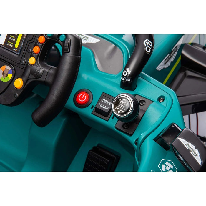 Aston Martin Cognizant Aramco Formula One Team ride on car 24V with 4WD - Kidscars.co.nz