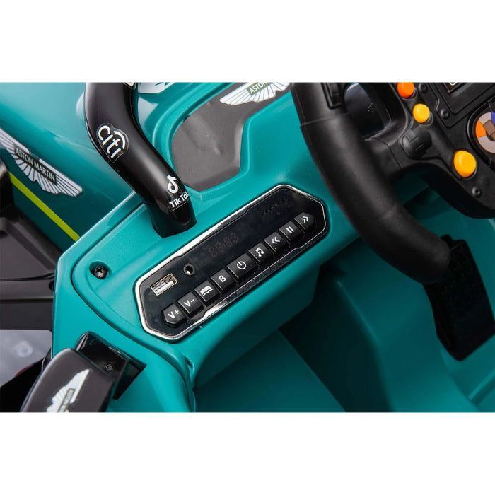 Aston Martin Cognizant Aramco Formula One Team ride on car 24V with 4WD - Kidscars.co.nz