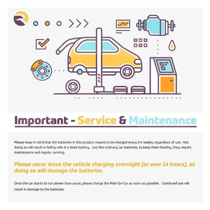 Important Service and Maintenance of Ride on car