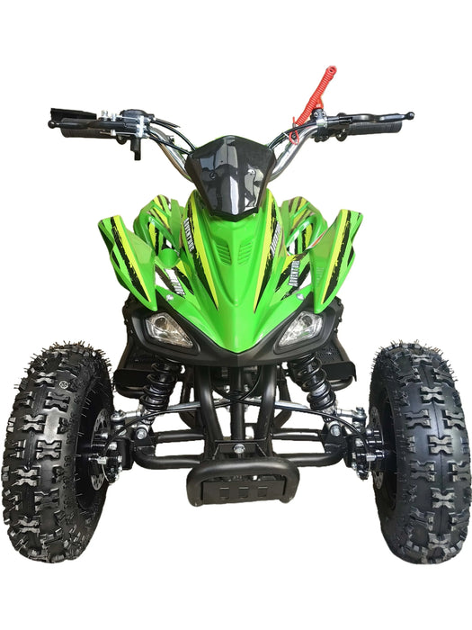 Kids Quad Bikes 49cc Petrol Motor in green color front view