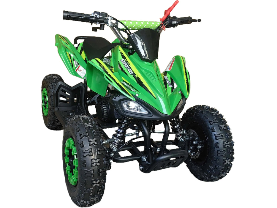 Kids Quad Bikes 49cc Petrol Motor in green left sideview