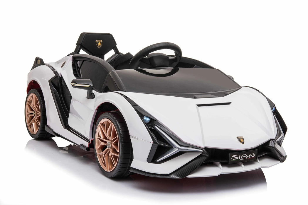 12V Licensed Lamborghini SIAN Ride-on Car for Kids in white