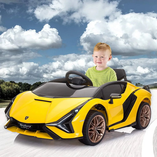 12V Licensed Lamborghini SIAN Ride-on Car for Kids in yellow