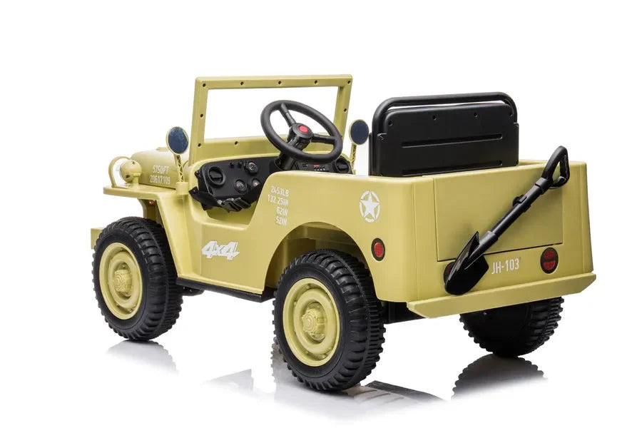 Willys Jeep Kids Electric Military Ride on Cars 2 seater 4WD