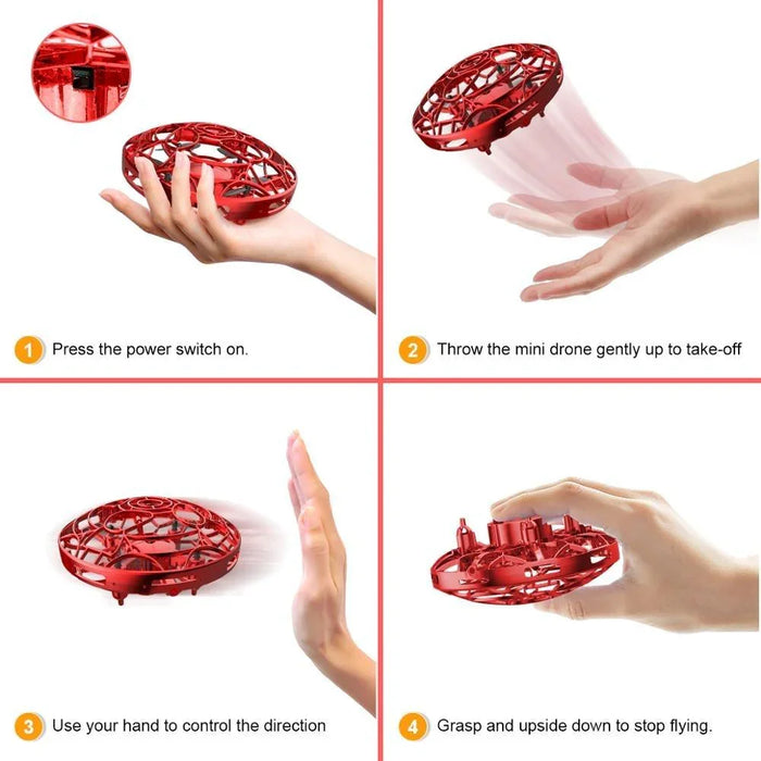 Hand Operated And Remote Control Small UFO Flying Ball Mini Drone way of playing