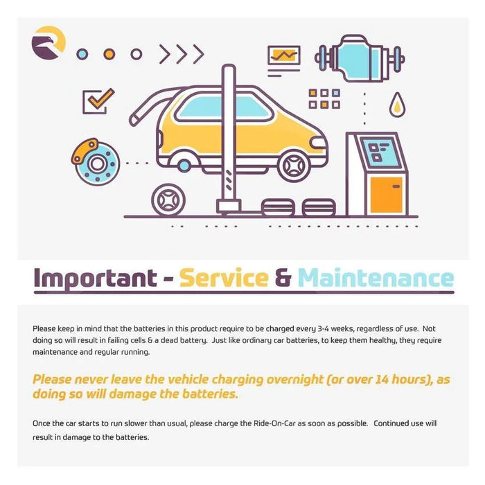 Important Service and Maintenance of Ride on car