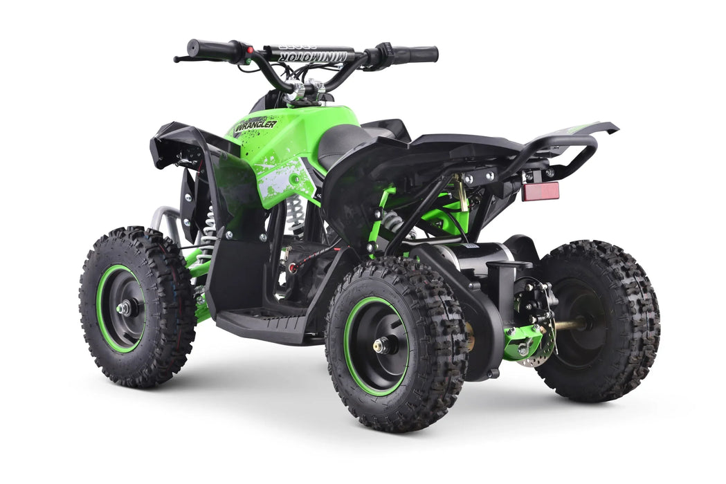 Kids Quad Bike in Green Color Electric Backside Left View