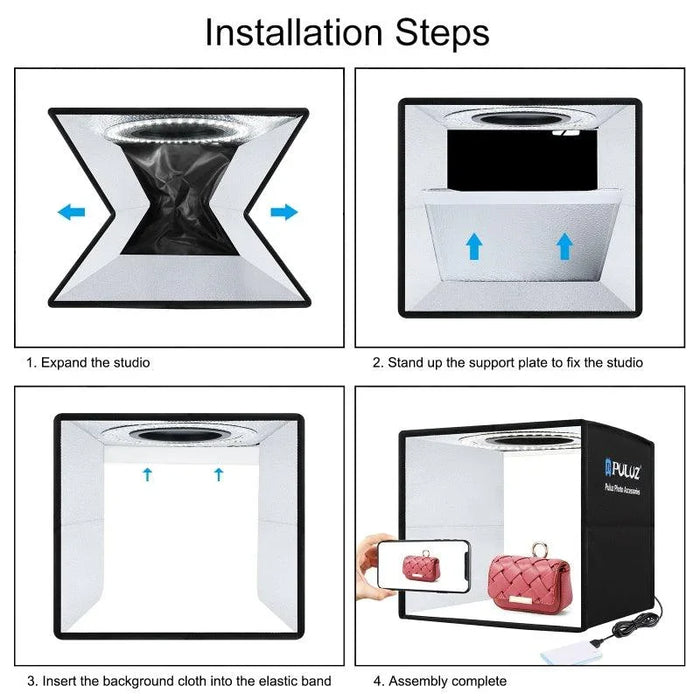 Portable Photo Studio or Photo Light Box for Lightbox Photography Steps