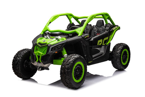 Green and black off-road vehicle 