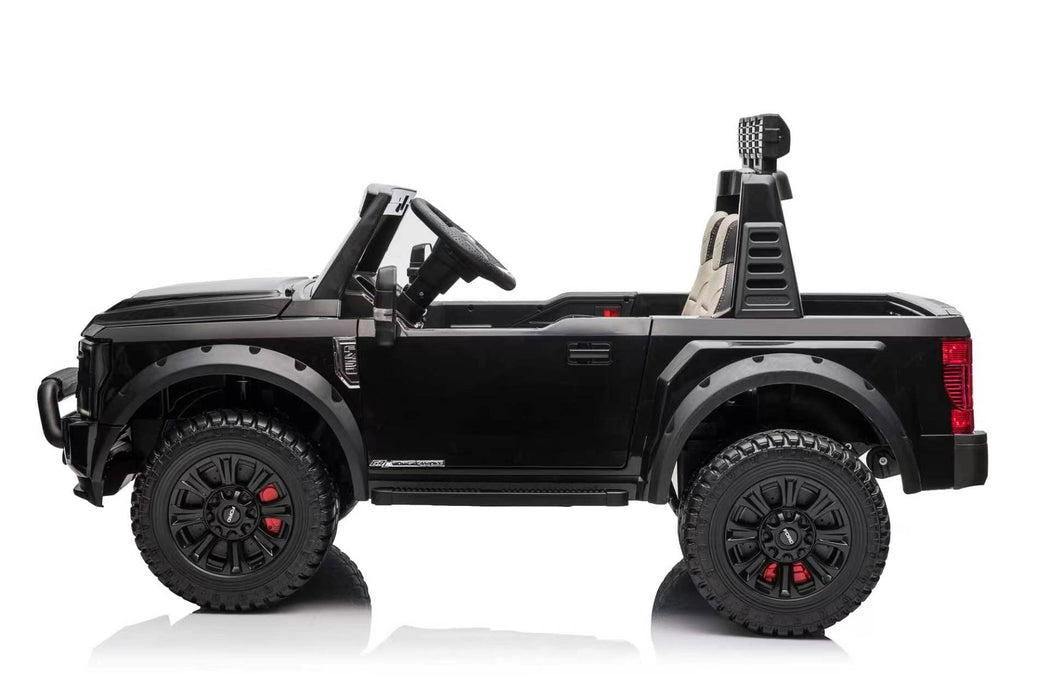 Black toy truck with detailed features
