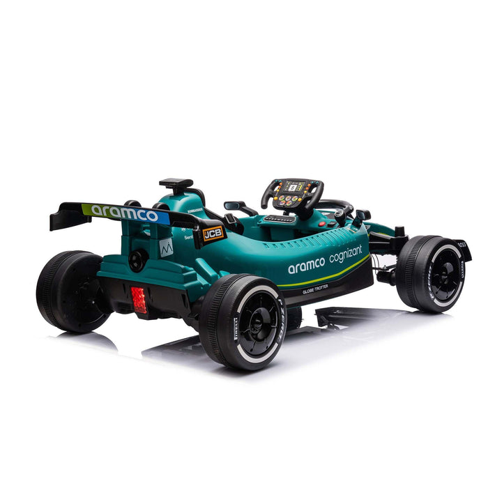 Aston Martin Cognizant Aramco Formula One Team ride on car 24V with 4WD - Kidscars.co.nz
