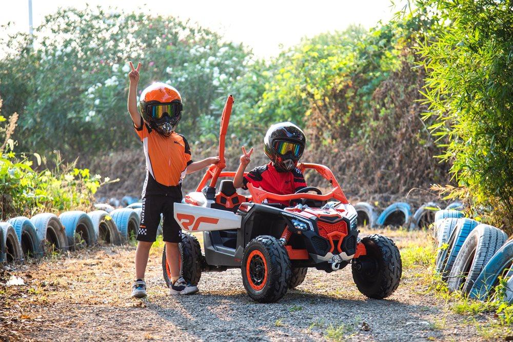 48V Licensed Can Am Maverick Orange Kids ride on car - Kidscars.co.nz