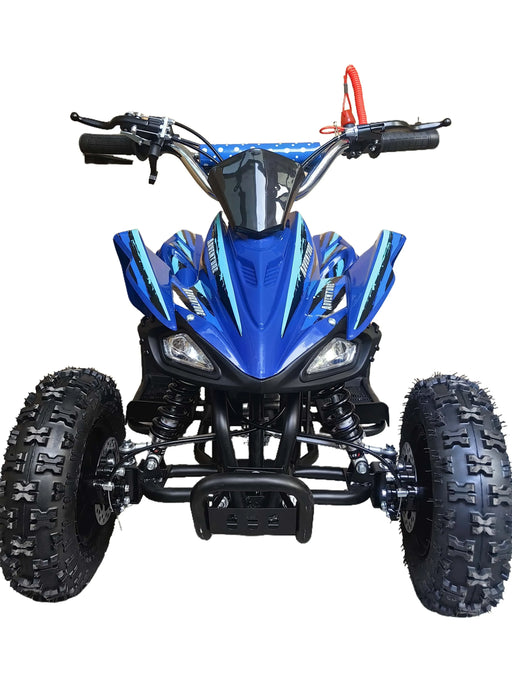 Kids Quad Bikes 49cc Petrol Motor in  blue front view