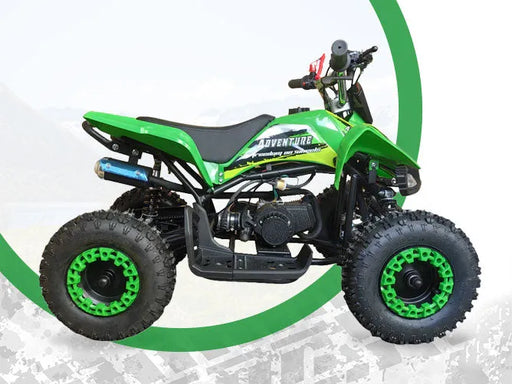 Kids Quad Bikes 49cc Petrol Motor in green color side view