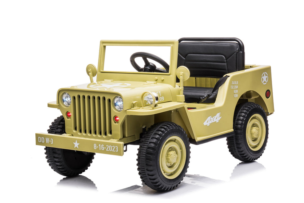 Willys Jeep Kids Electric Military Ride on Cars 2 seater 4WD