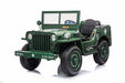 3 Seater Kids Willys Jeep in green