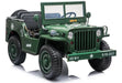 3 Seater Kids Willys Jeep in green