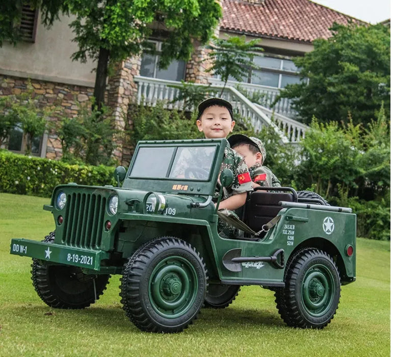 Green kids jeep deals