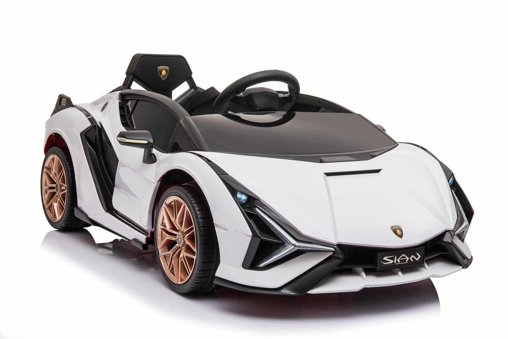 12V Licensed Lamborghini SIAN Ride-on Car for Kids in white