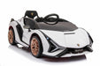 12V Licensed Lamborghini SIAN Ride-on Car for Kids in white