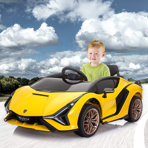 12V Licensed Lamborghini SIAN Ride-on Car for Kids in yellow