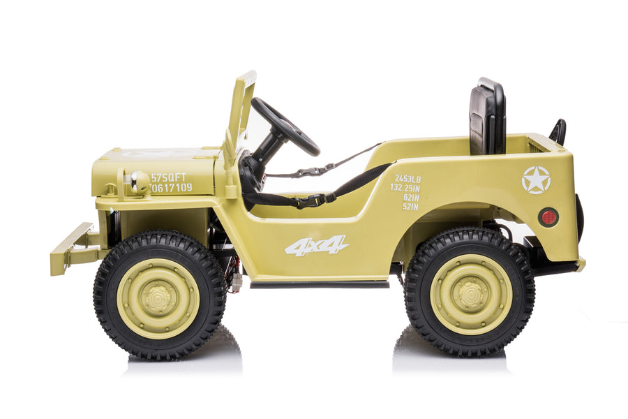 Willys Jeep Kids Electric Military Ride on Cars 2 seater 4WD
