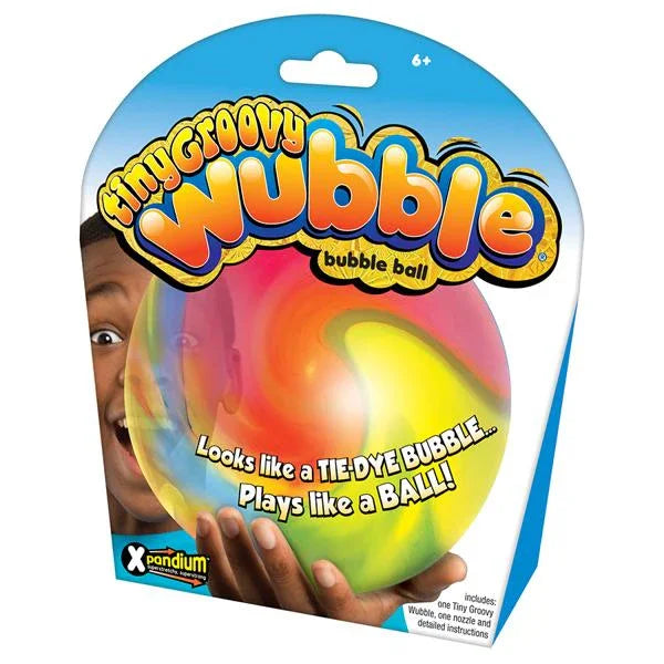Packaging of a colorful bubble ball toy with a child's face on it, featuring the brand 'Xanduim'.