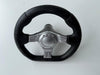 Black steering wheel with silver center