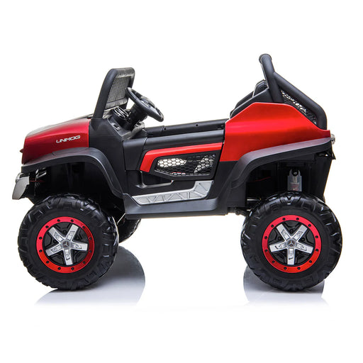 Red and black toy off-road vehicle