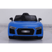 Blue 12V Audi R8 Spyder Front view Ride on Cars for Kids with Official License badge