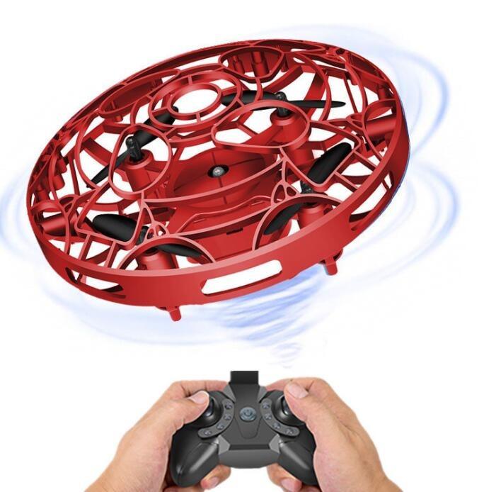Hand Operated And Remote Control Small UFO Flying Ball Mini Drone in Red