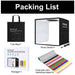 Portable Photo Studio or Photo Light Box for Lightbox Photography Packing List