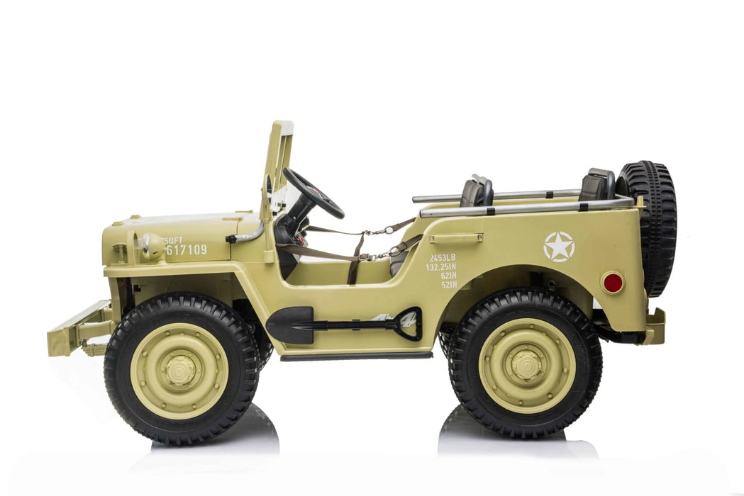 3 Seater Kids Willys Jeep in yellow