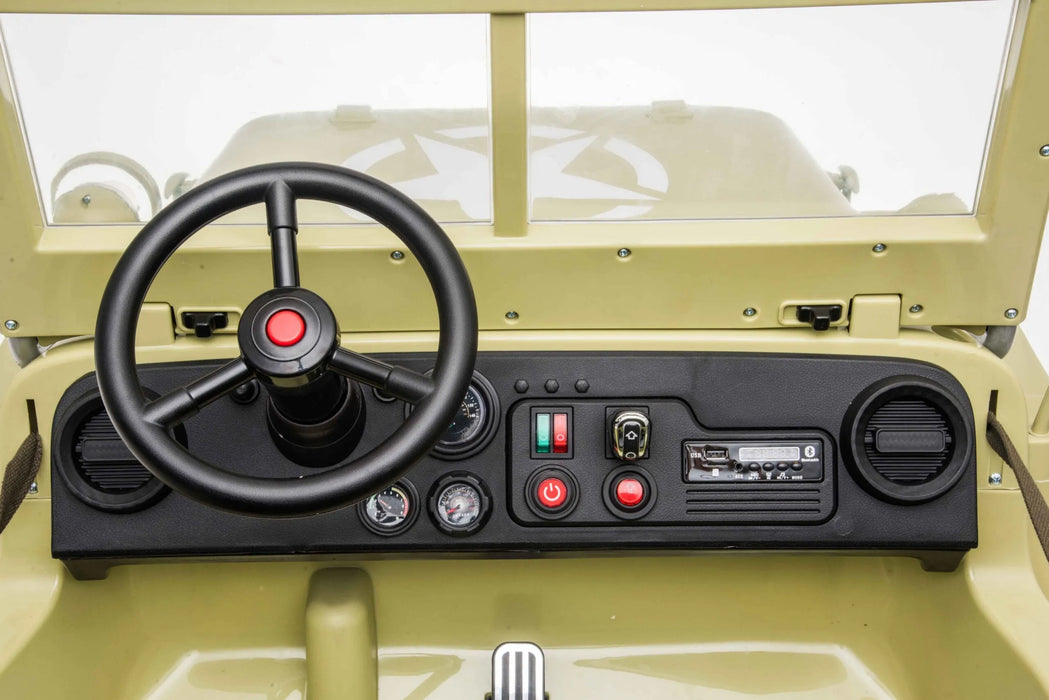 3 Seater Kids Willys Jeep in yellow