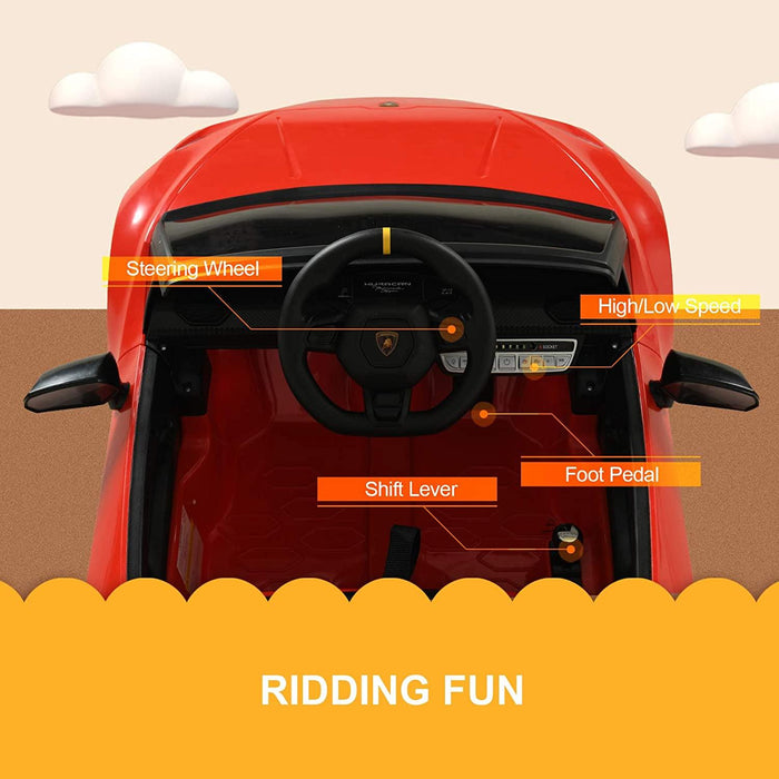 12V Licensed Lamborghini Huracan Ride-on Car for Kids in Orange