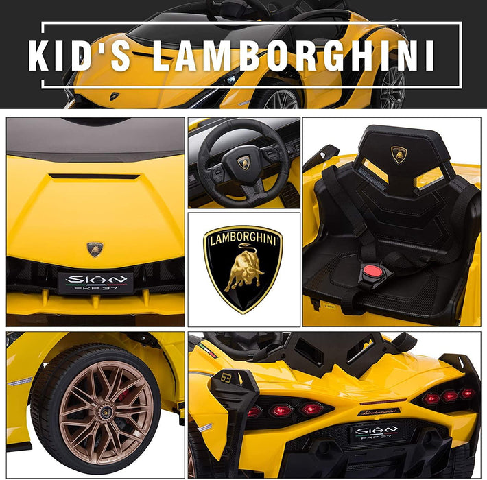 12V Licensed Lamborghini SIAN Ride-on Car for Kids in yellow