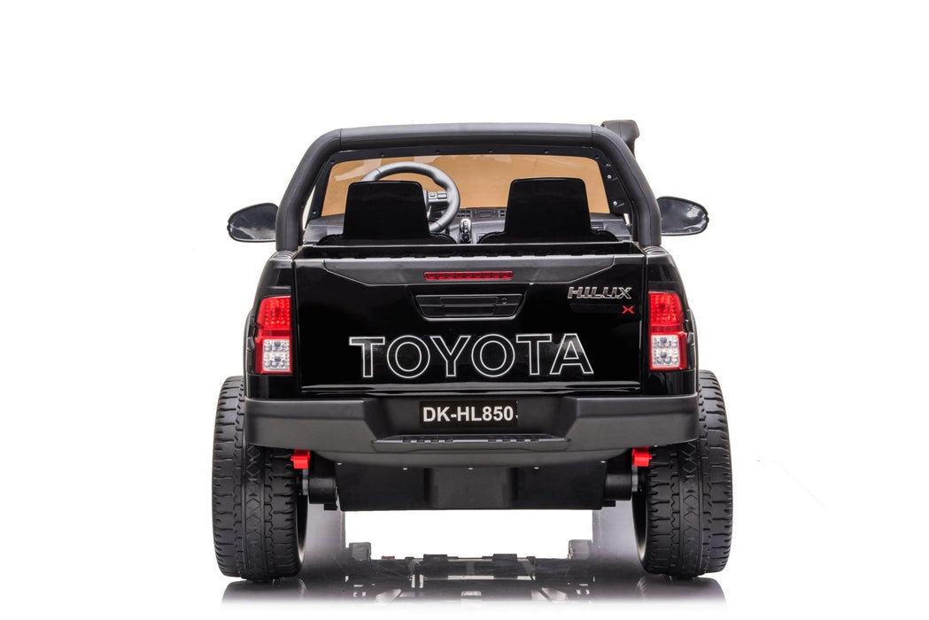 Back side view of 48V Licensed Toyota Hilux Ute Kids ride on car in Black