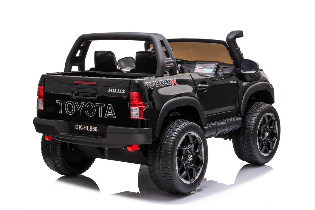 Right side view of 48V Licensed Toyota Hilux Ute Kids ride on car in Black