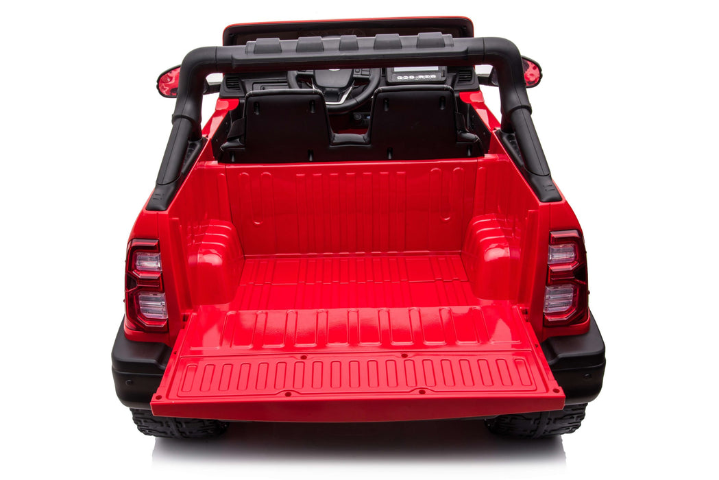 Toyota Hilux Kids ride on Car back view in Wine Red Color with full tail lift open