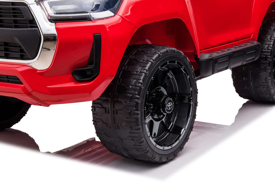 Toyota Hilux Kids ride on Car front view in Wine Red Color with EVA rubber tyre