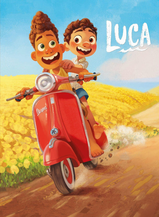 Best friends Luca and Alberto driving Vespa in Disney and Pixar's Luca Scooter 12V Vespa PX150